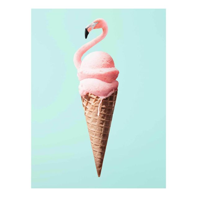 Cuadros decorativos modernos Ice Cream Cone With Flamingo