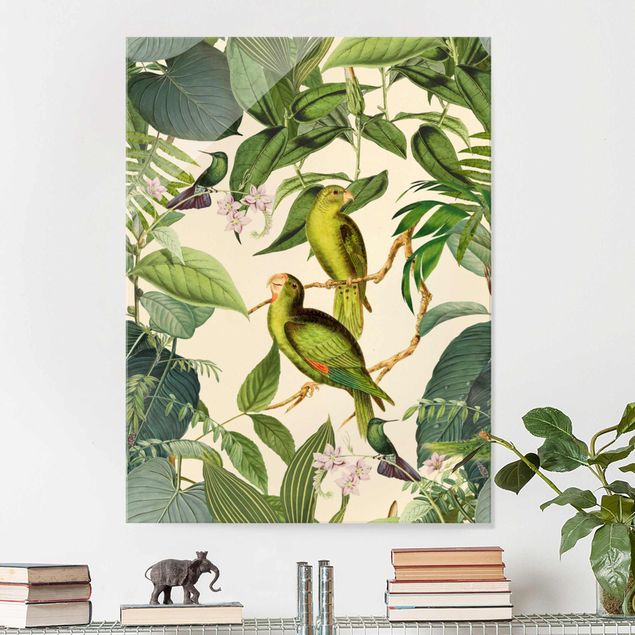 Decoración de cocinas Vintage Collage - Parrots In The Jungle