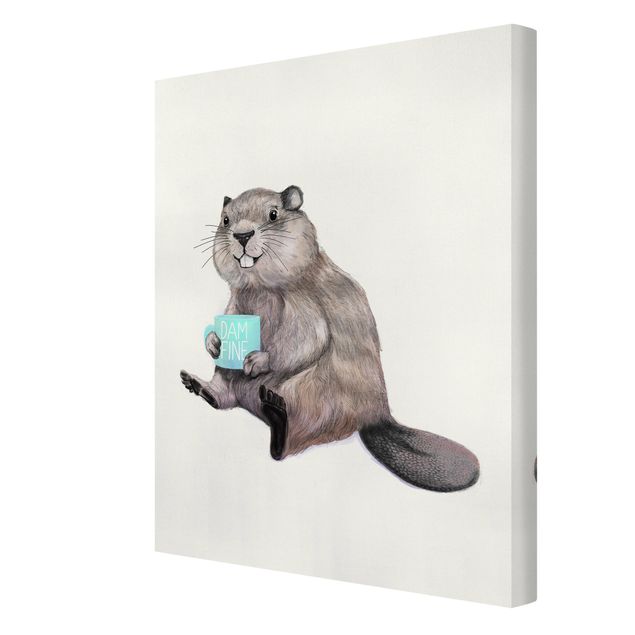 Láminas de cuadros famosos Illustration Beaver Wit Coffee Mug
