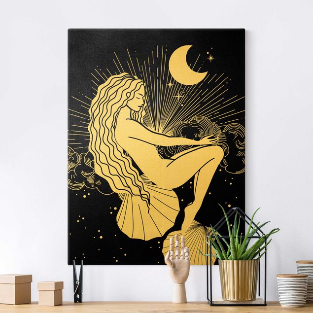 Lienzos dorados Illustration Ocean Dreamer At Night