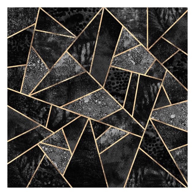Papel pintado negro Grey Triangles Gold