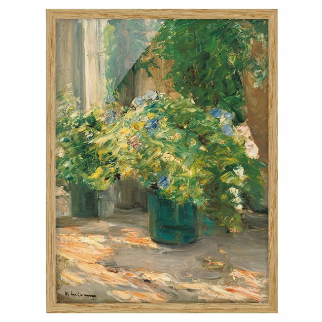 Cuadros famosos Max Liebermann - Flower Pots In Front Of The House