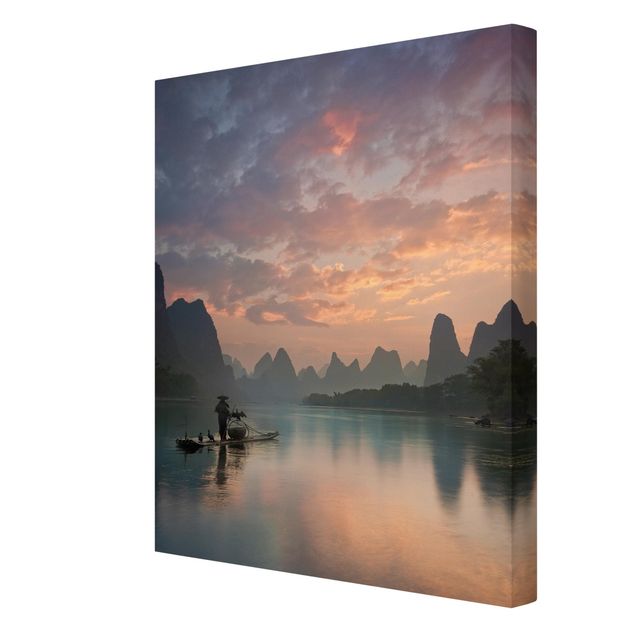 Lienzos de paisajes Sunrise Over Chinese River