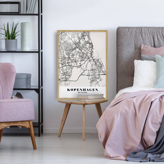 Pósters enmarcados de mapamundi Copenhagen City Map - Classic