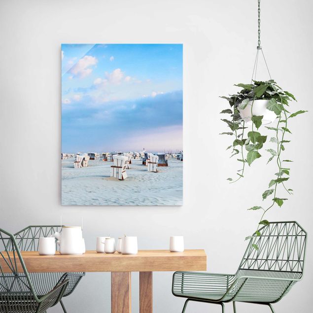 Cuadro con paisajes Beach Chairs On The North Sea Beach