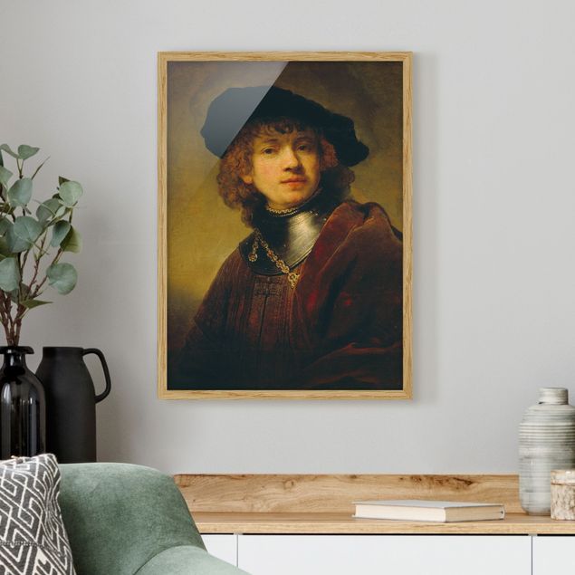 Pósters enmarcados de cuadros famosos Rembrandt van Rijn - Self-Portrait