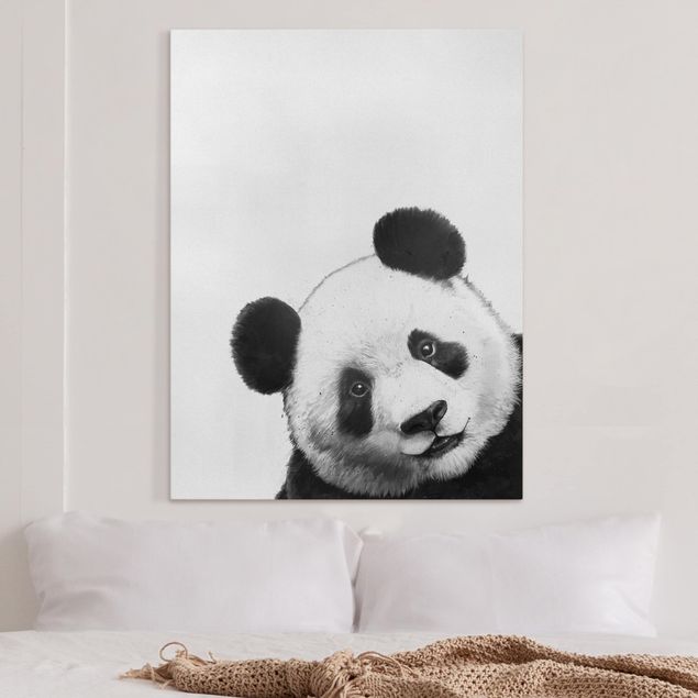 Cuadros a blanco y negro Illustration Panda Black And White Drawing