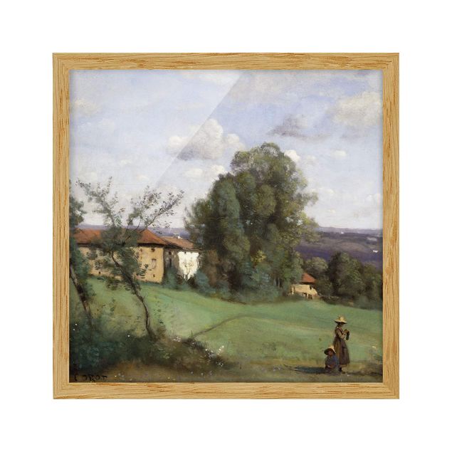 Estilos artísticos Jean-Baptiste Camille Corot - A Farm in Dardagny