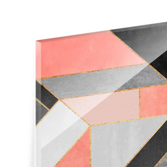Cuadros Elisabeth Fredriksson Geometry Pink And Gold