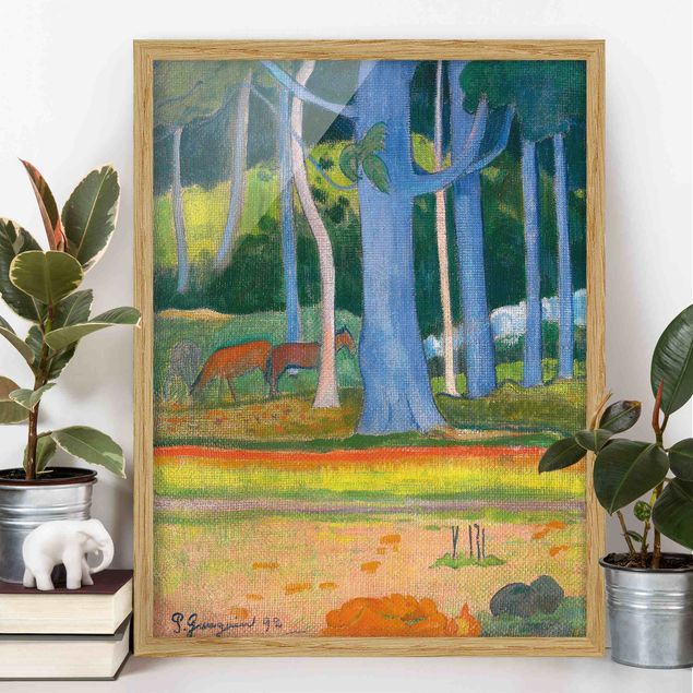 Decoración de cocinas Paul Gauguin - Landscape with blue Tree Trunks
