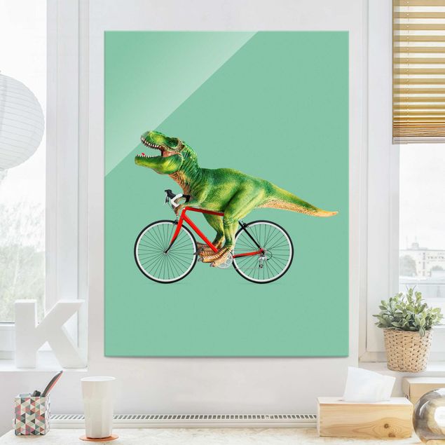 Cuadros Dinosaur With Bicycle
