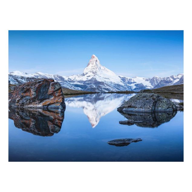 Cuadros de paisajes naturales  Stellisee Lake In Front Of The Matterhorn