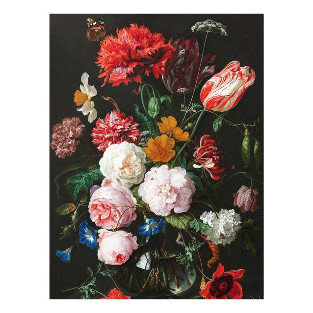 Cuadros de cristal flores Jan Davidsz De Heem - Still Life With Flowers In A Glass Vase