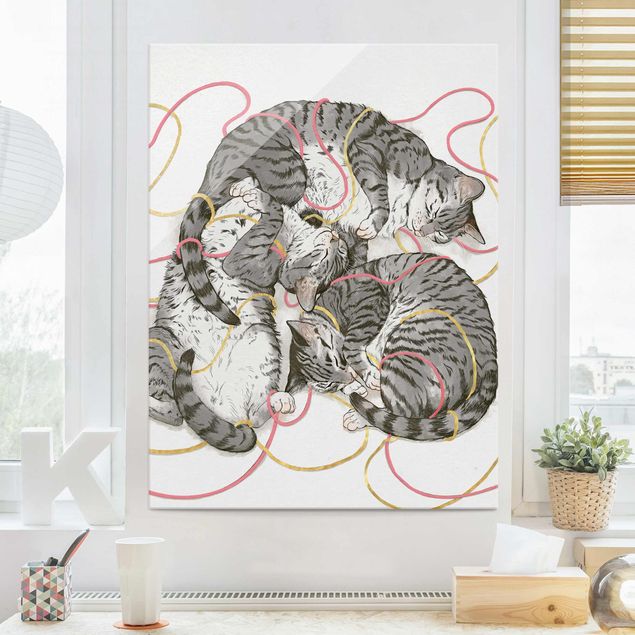 Cuadros decorativos Illustration Grey Cat Painting
