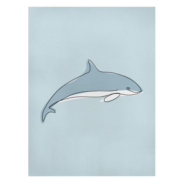 Lienzos de animales Dolphin Line Art