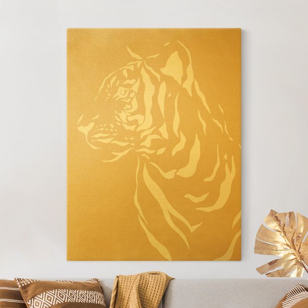 Lienzos de tigres Safari Animals - Portrait Tiger Beige