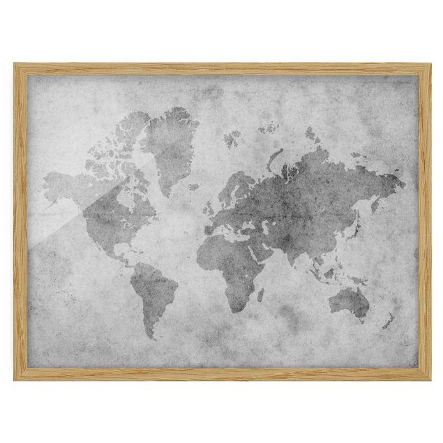 Pósters enmarcados de mapamundi Vintage World Map II