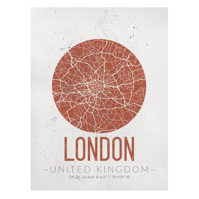 Lienzos de mapamundi City Map London - Retro