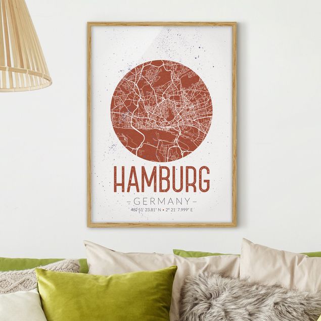 Decoración de cocinas Hamburg City Map - Retro