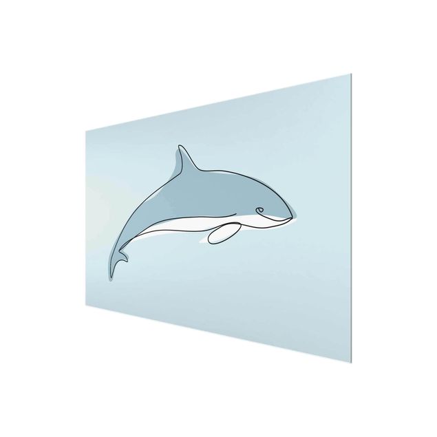 Cuadros de animales Dolphin Line Art