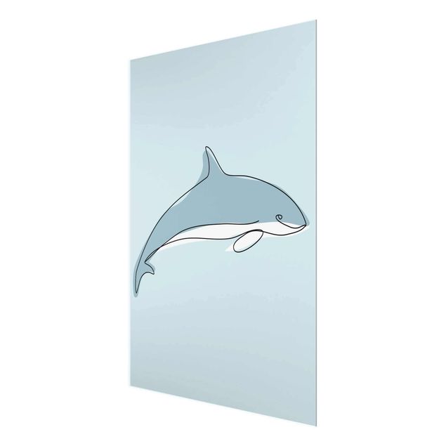 Cuadros animales Dolphin Line Art