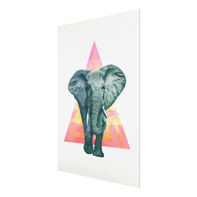 Cuadros decorativos modernos Illustration Elephant Front Triangle Painting