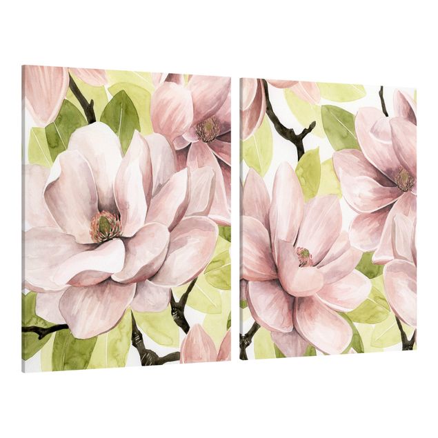 Cuadros flores Magnolia Blush Set I