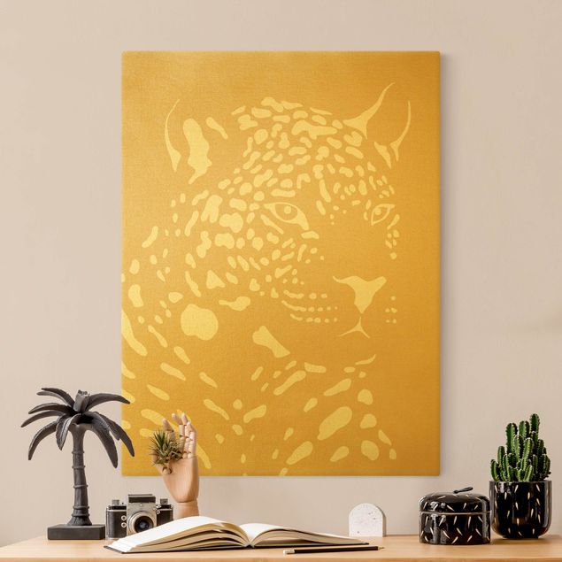 Cuadros decorativos Safari Animals - Portrait Leopard Beige