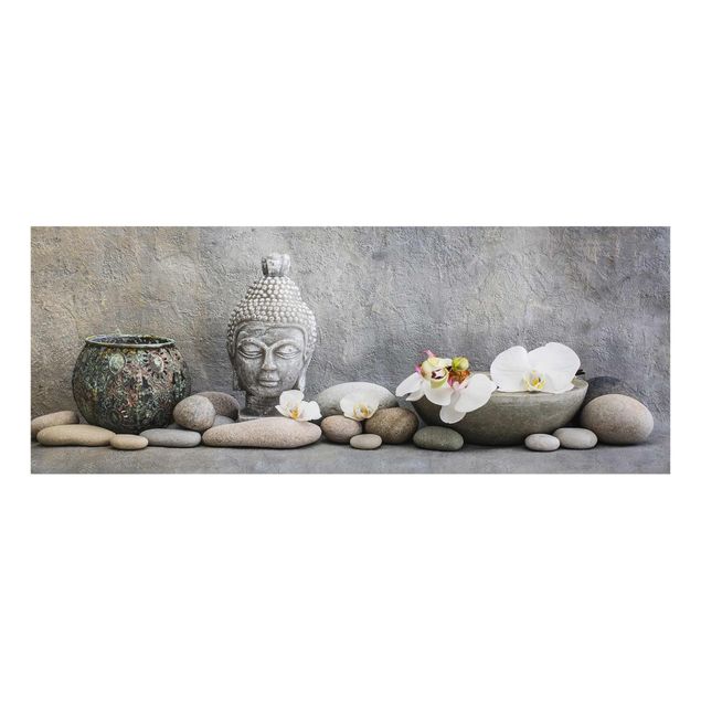 Cuadros famosos Zen Buddha With White Orchids