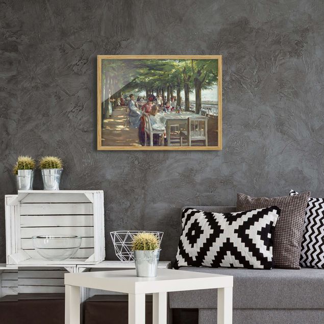 Pósters enmarcados de cuadros famosos Max Liebermann - The Restaurant Terrace Jacob