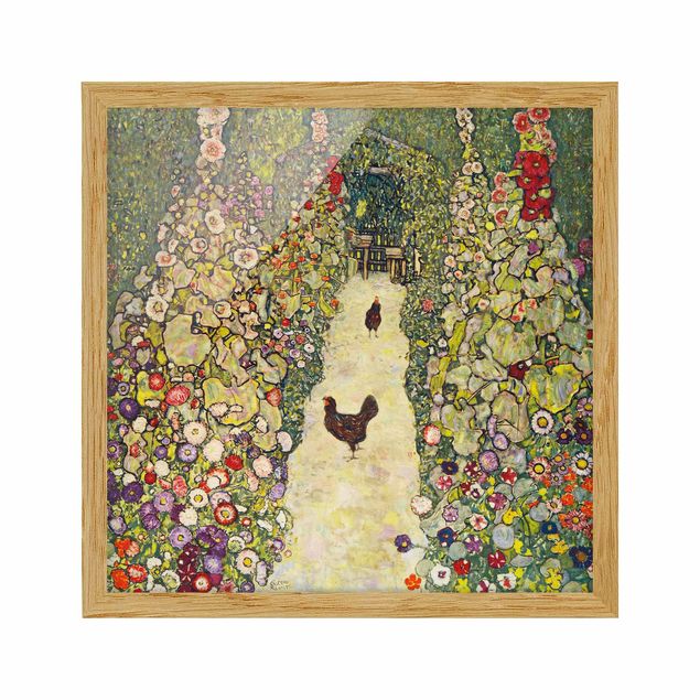 Cuadros famosos Gustav Klimt - Garden Path with Hens