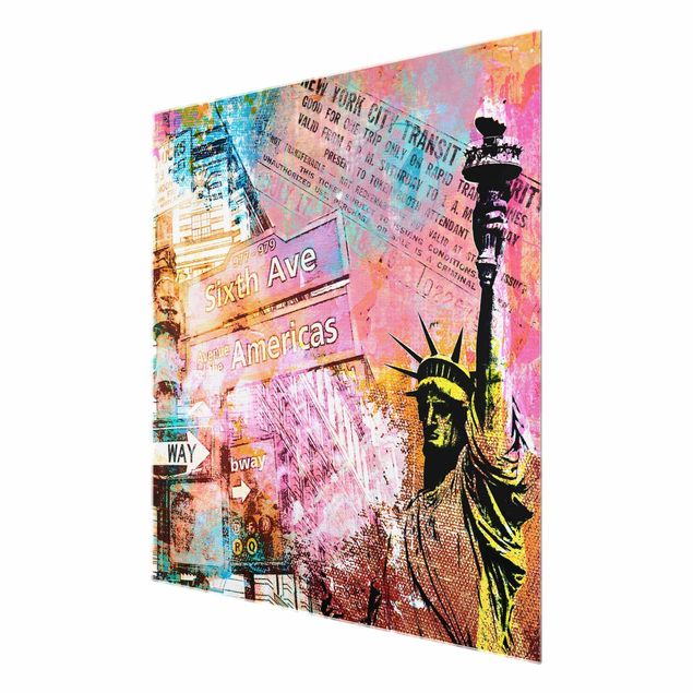Cuadros de cristal frases Sixth Avenue New York Collage