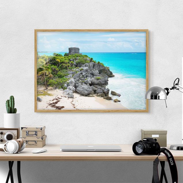 Pósters enmarcados de cuadros famosos Caribbean Coast Tulum Ruins