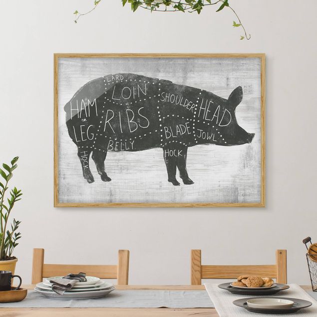 Decoración en la cocina Butcher Board - Pig