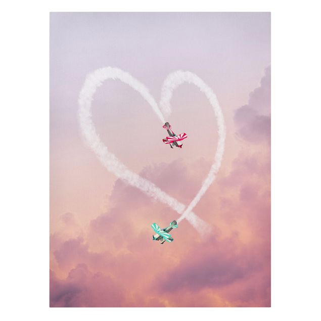 Cuadros naranjas Heart With Airplanes