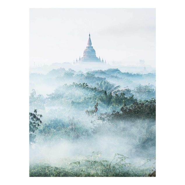 Cuadros selva Morning Fog Over The Jungle Of Bagan