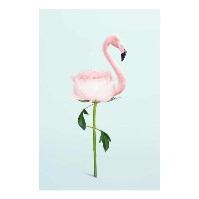 Cuadros de plantas naturales Flamingo With Rose