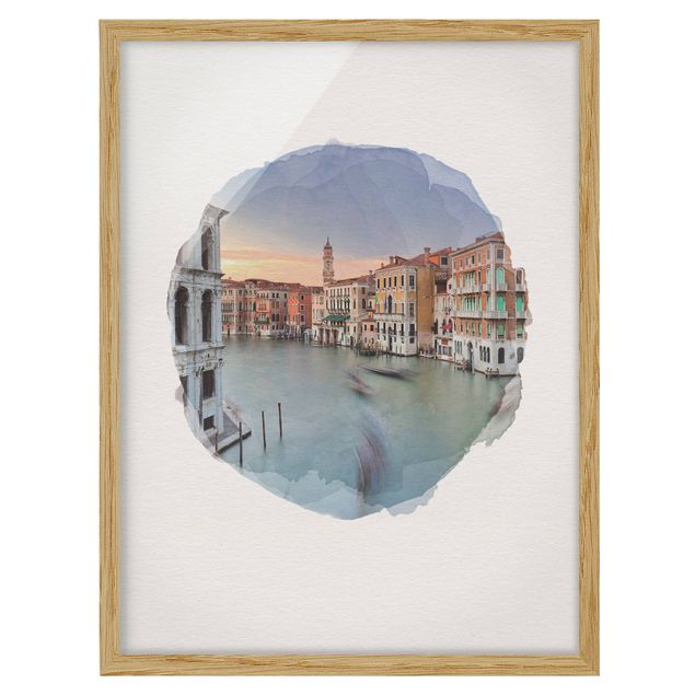 Cuadros decorativos modernos WaterColours - Grand Canal View From The Rialto Bridge Venice