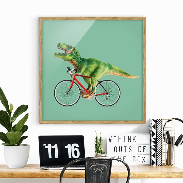 Decoración en la cocina Dinosaur With Bicycle