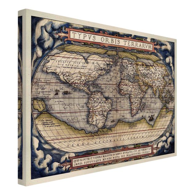 Lienzo vintage Historic World Map Typus Orbis Terrarum