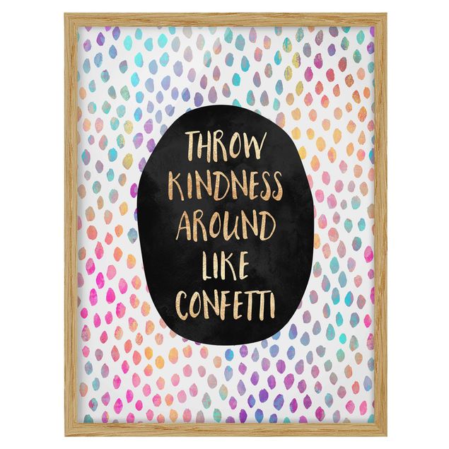 Pósters enmarcados abstractos Throw Kindness Around Like Confetti
