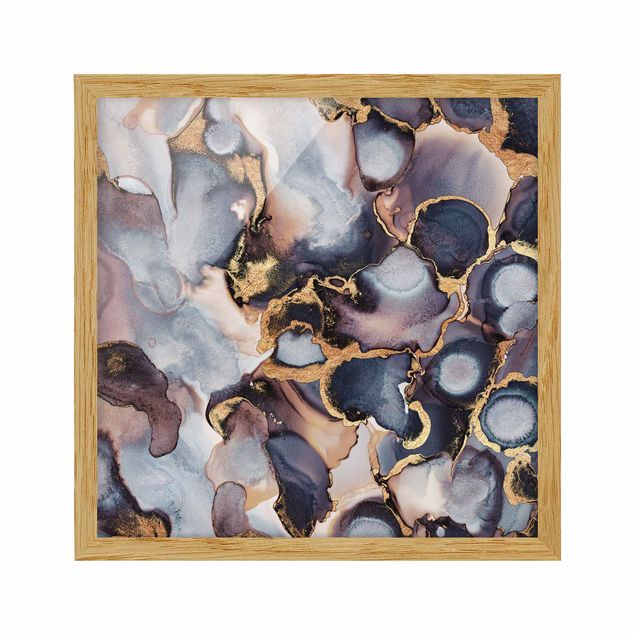 Cuadros famosos Marble Watercolour With Gold
