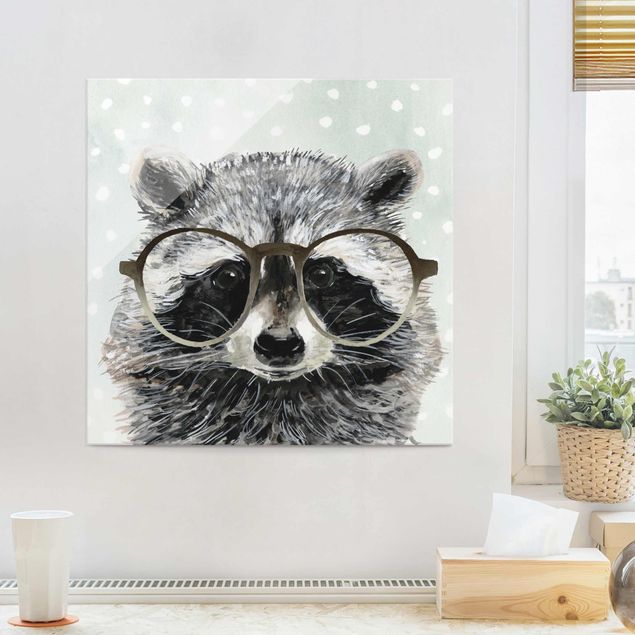 Decoración habitación infantil Animals With Glasses - Raccoon