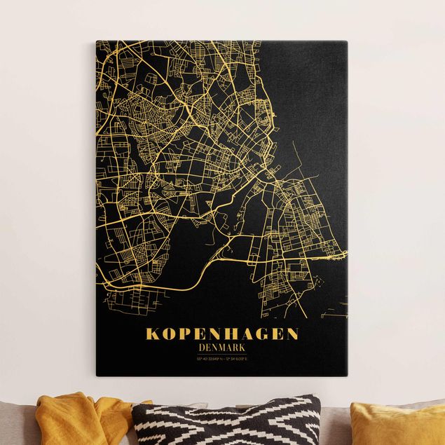 Decoración cocina Copenhagen City Map - Classic Black