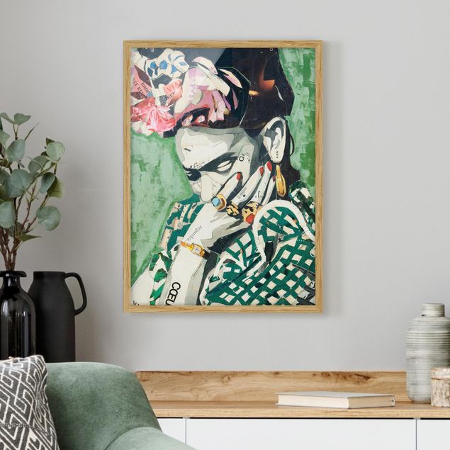 Pósters enmarcados de cuadros famosos Frida Kahlo - Collage No.3