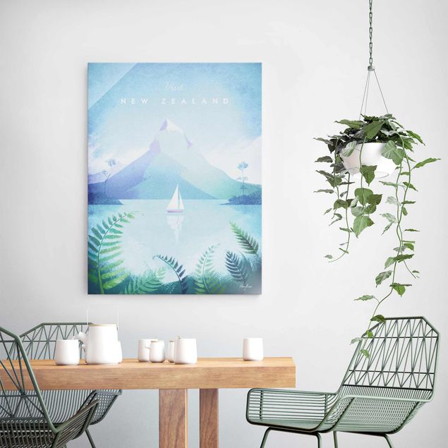 Cuadros de cristal montañas Travel Poster - New Zealand