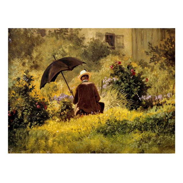 Cuadros en lienzo de flores Carl Spitzweg - The Painter In The Garden