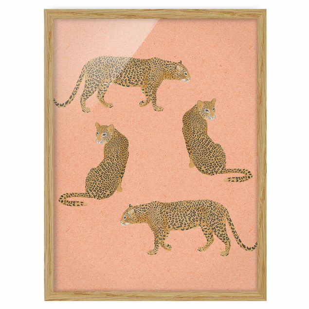 Cuadros famosos Illustration Leopard Pink Painting