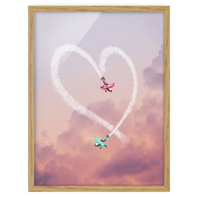Cuadros modernos Heart With Airplanes