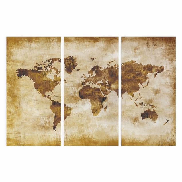 Cuadros marrón Map of the world